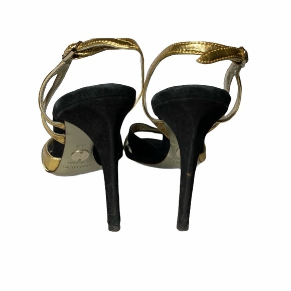 DOLCE & GABBANA Black Suede Gold Leather & snake - Picture 4 of 7